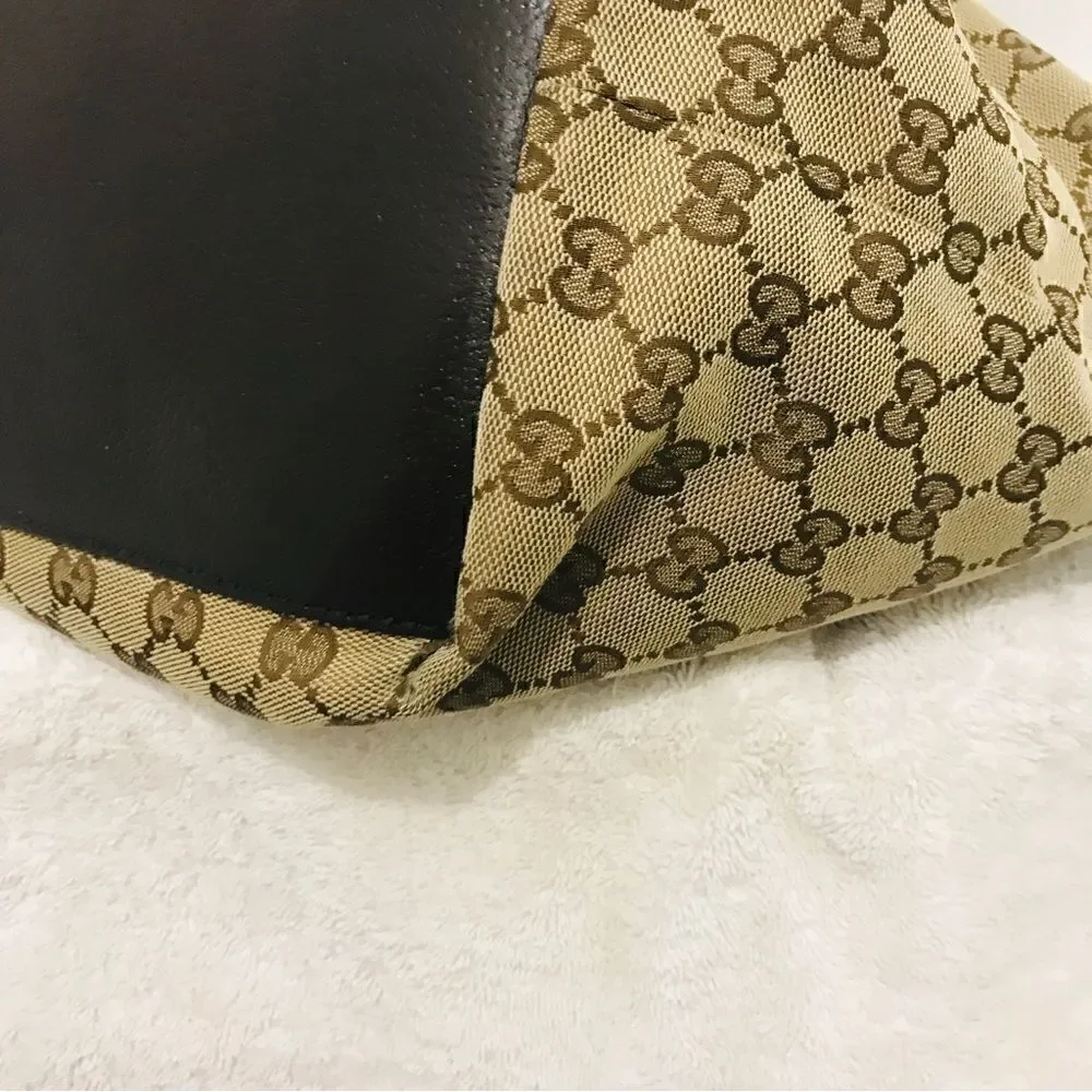 Gucci Gg canvas tote with web straps